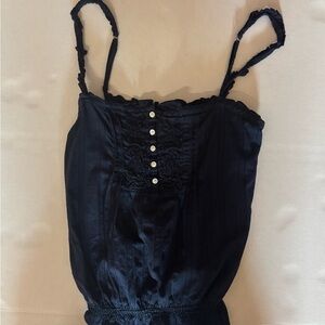 Abercrombie & Fitch Midnight blue Ruffle Tank Top